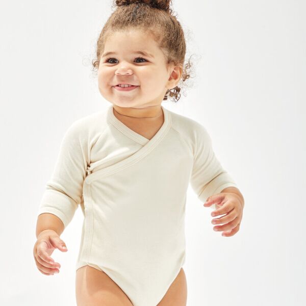 Baby long sleeve kimono bodysuit Thumbnail