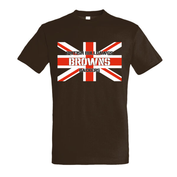 Browns Backers - Union Jack Design - Brown T-shirt Thumbnail